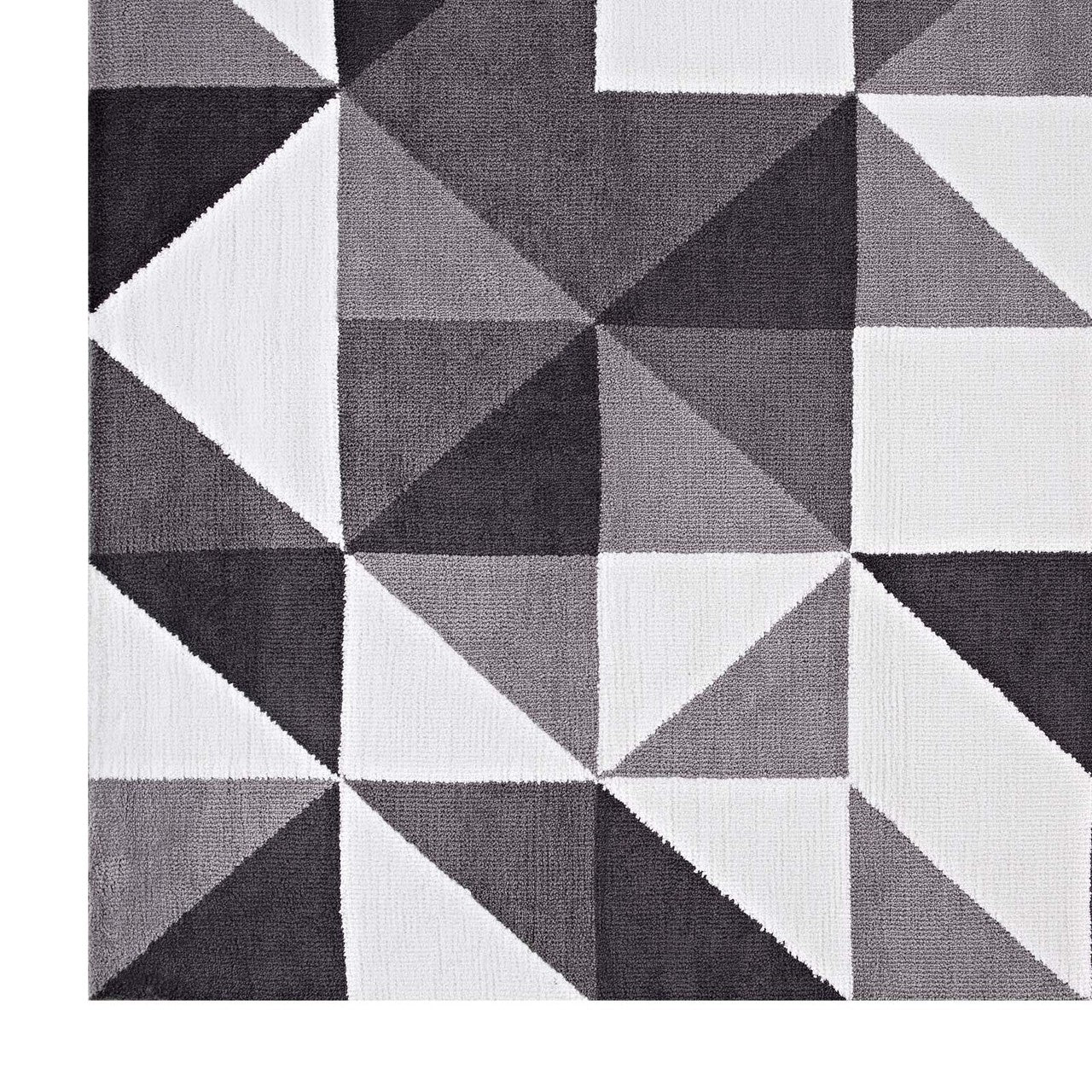 Kahula Geometric Triangle Mosaic 5x8 Area Rug, Fabric, Multi Gray Grey 14764
