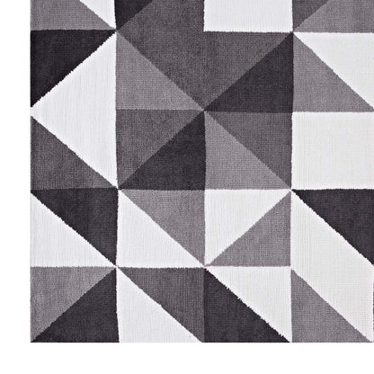 Kahula Geometric Triangle Mosaic 5x8 Area Rug, Fabric, Multi Gray Grey 14764