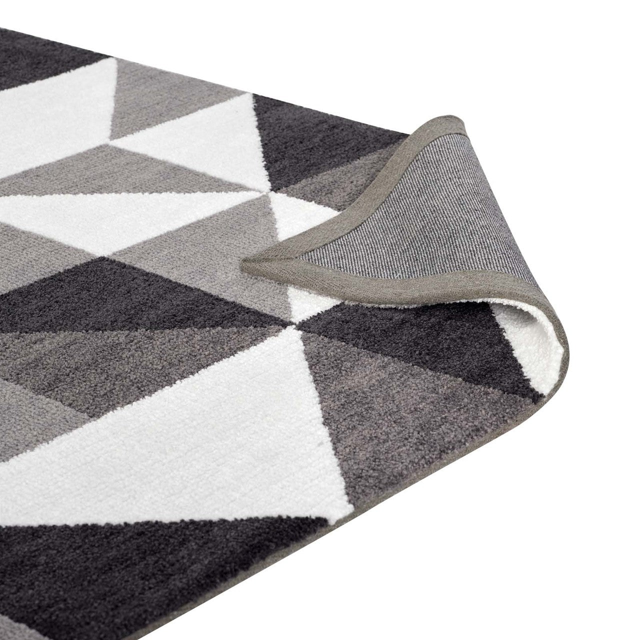 Kahula Geometric Triangle Mosaic 5x8 Area Rug, Fabric, Multi Gray Grey 14764