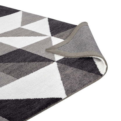 Kahula Geometric Triangle Mosaic 8x10 Area Rug, Fabric, Multi Gray Grey 14765
