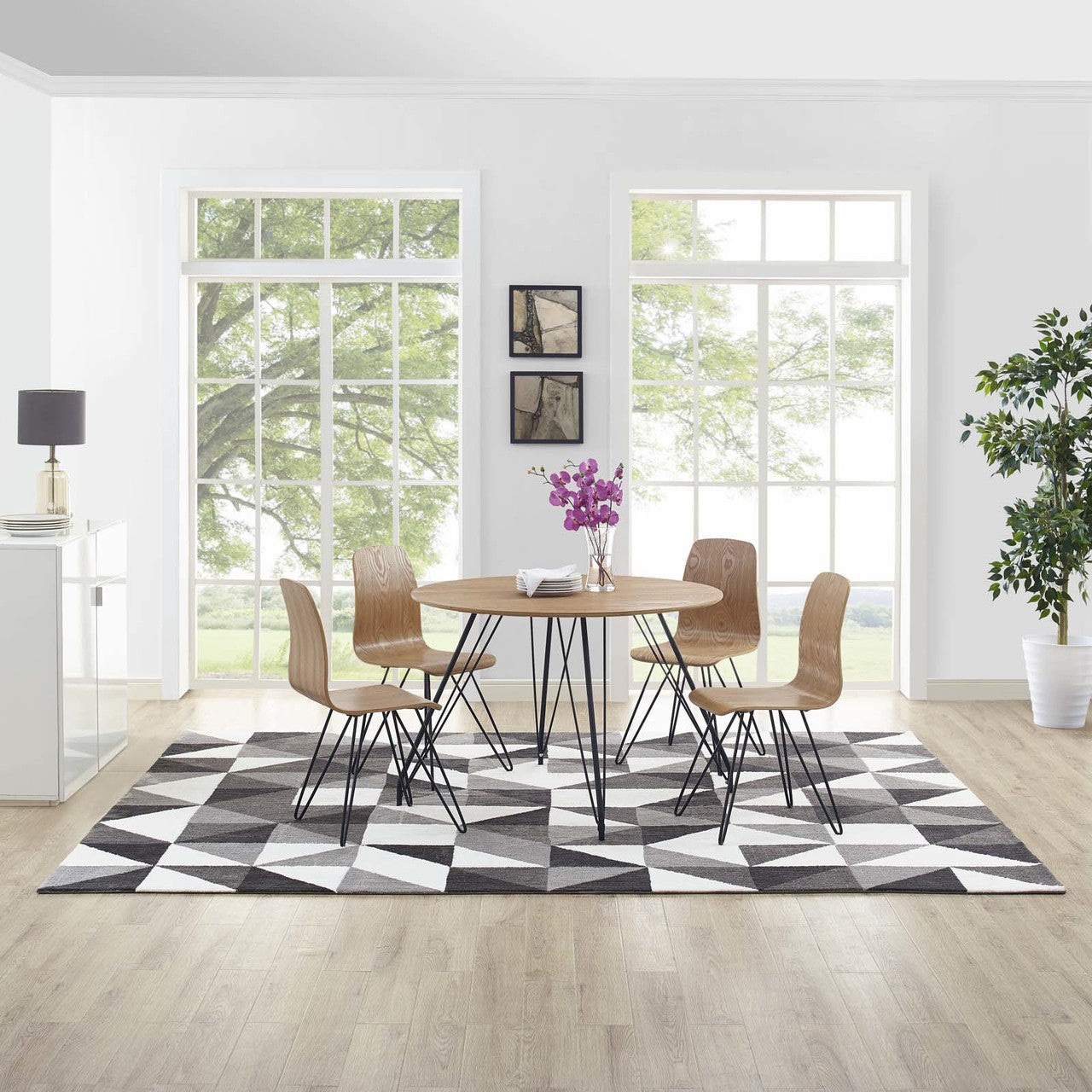 Kahula Geometric Triangle Mosaic 8x10 Area Rug, Fabric, Multi Gray Grey 14765