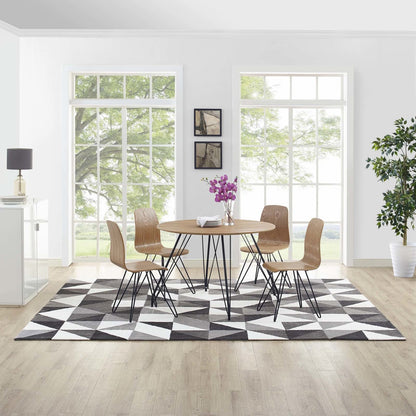 Kahula Geometric Triangle Mosaic 8x10 Area Rug, Fabric, Multi Gray Grey 14765