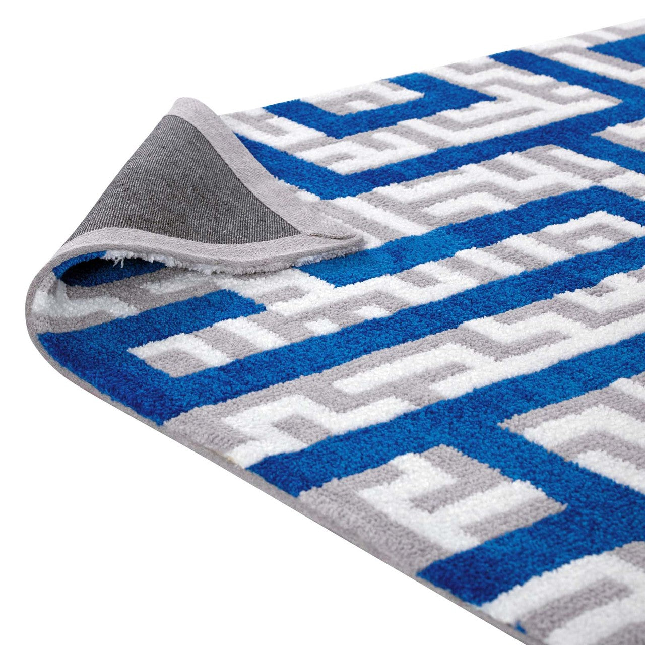 Nahia Geometric Maze 5x8 Area Rug, Fabric, Multi Blue 14768