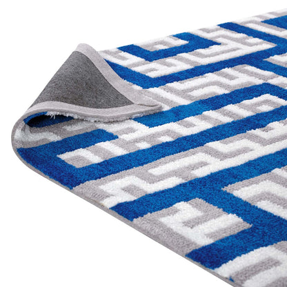 Nahia Geometric Maze 5x8 Area Rug, Fabric, Multi Blue 14768
