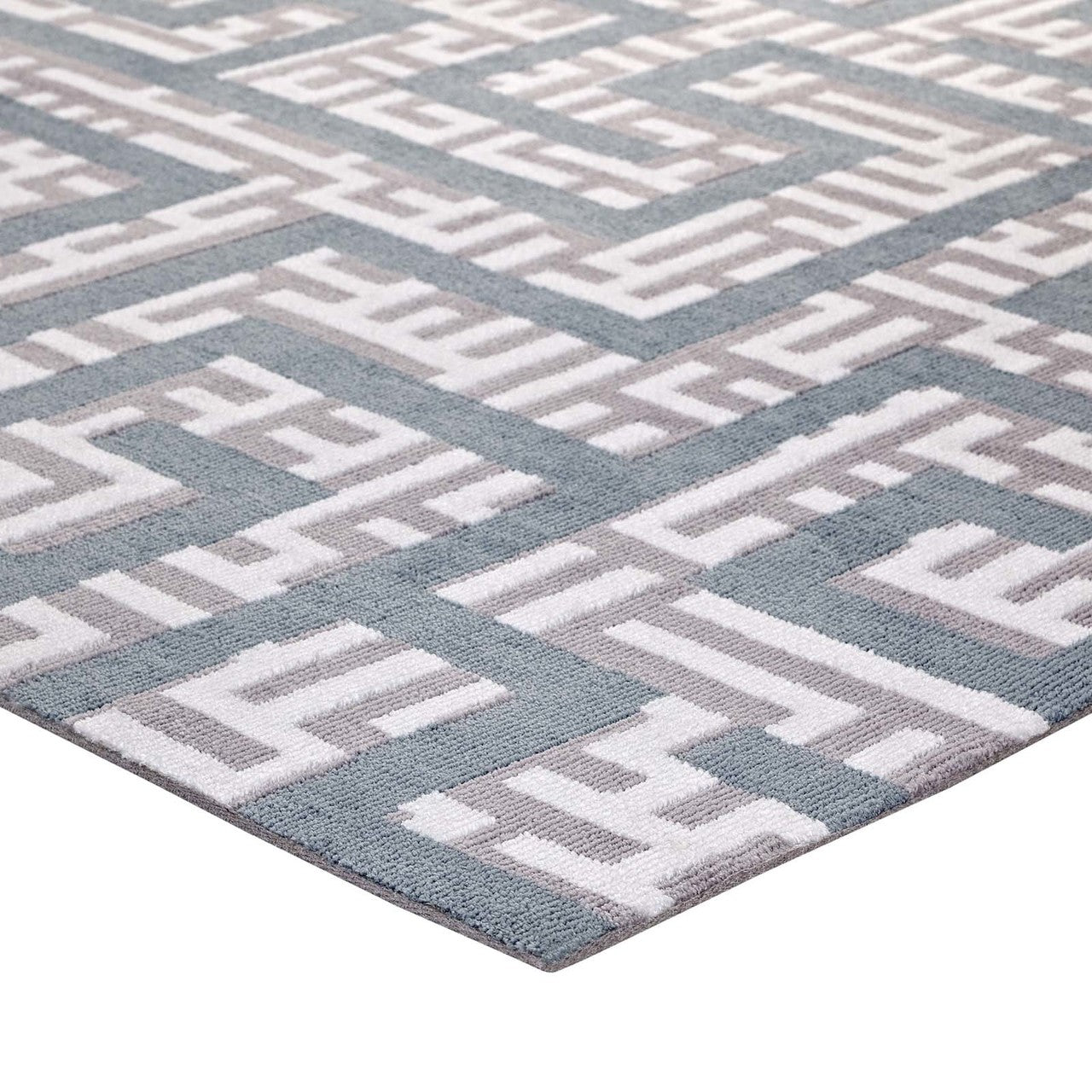 Nahia Geometric Maze 5x8 Area Rug, Fabric, Multi Grey Gray 14770
