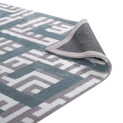 Nahia Geometric Maze 5x8 Area Rug, Fabric, Multi Grey Gray 14770