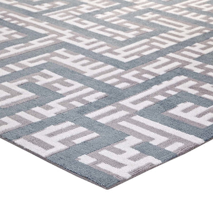 Nahia Geometric Maze 8x10 Area Rug, Fabric, Multi Grey Gray 14771