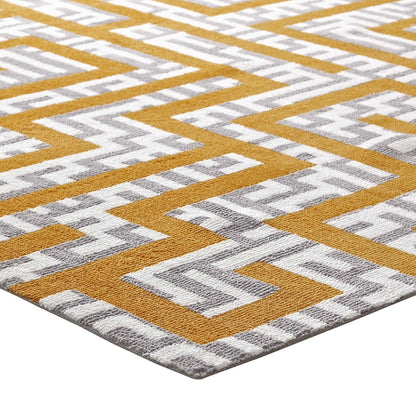 Nahia Geometric Maze 5x8 Area Rug, Fabric, Multi Yellow 14772