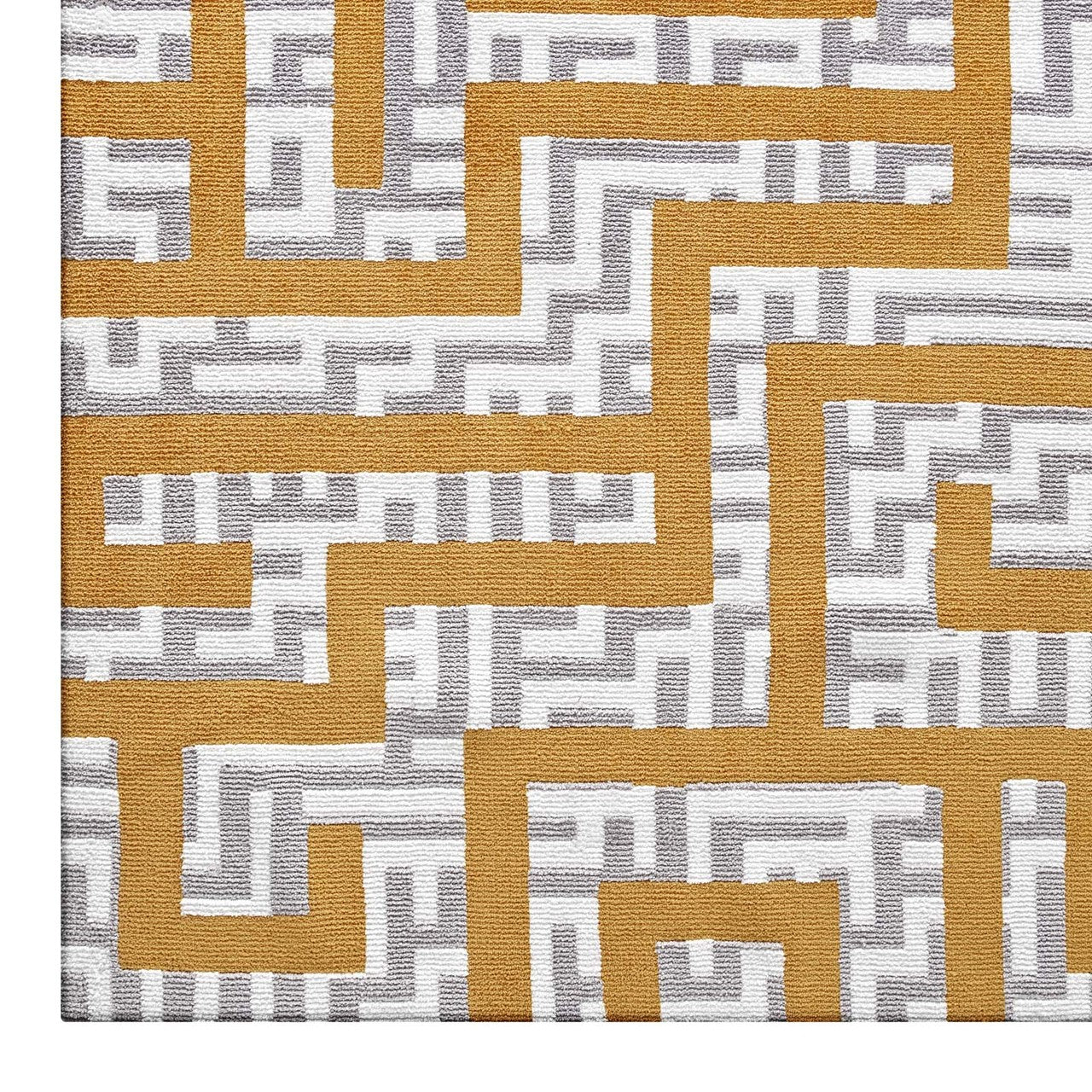 Nahia Geometric Maze 5x8 Area Rug, Fabric, Multi Yellow 14772