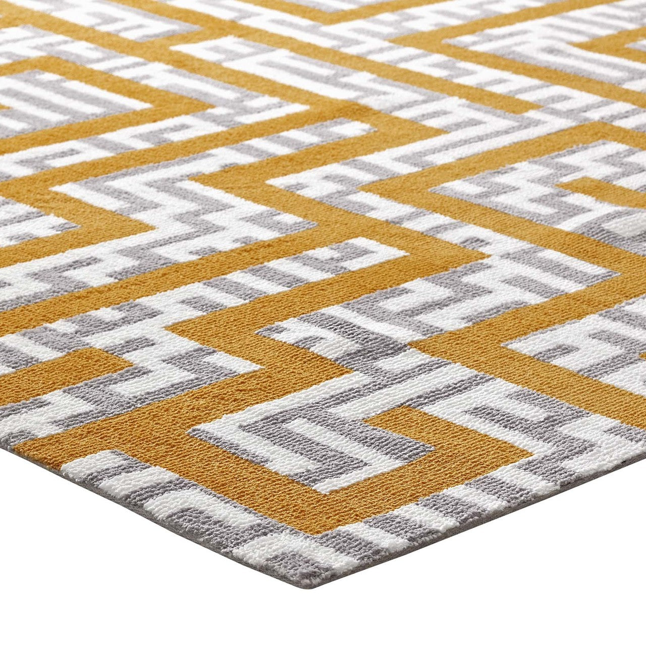 Nahia Geometric Maze 8x10 Area Rug, Fabric, Multi Yellow 14773