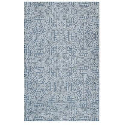 Javiera Contemporary Moroccan 5x8 Area Rug, Fabric, Multi Blue 14774