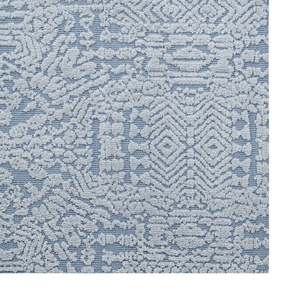 Javiera Contemporary Moroccan 5x8 Area Rug, Fabric, Multi Blue 14774