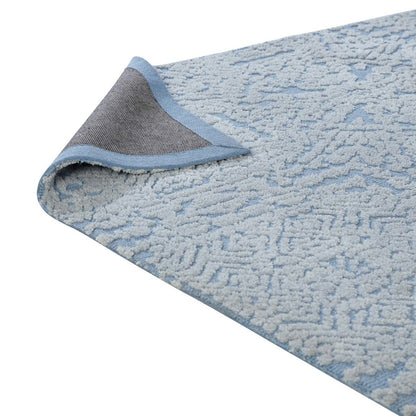 Javiera Contemporary Moroccan 5x8 Area Rug, Fabric, Multi Blue 14774