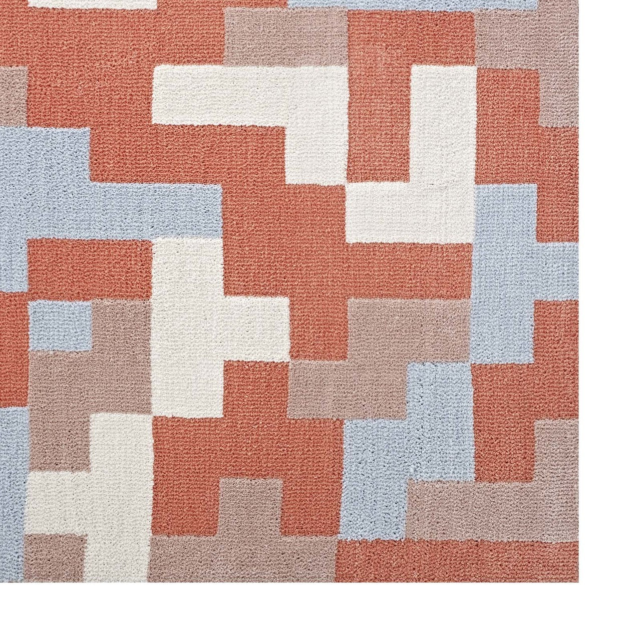 Andela Interlocking Block Mosaic 8x10 Area Rug, Fabric, Multi Orange 14785
