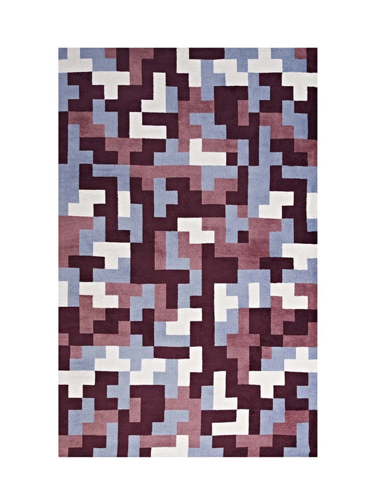 Andela Interlocking Block Mosaic 5x8 Area Rug, Fabric, Multi Red 14786
