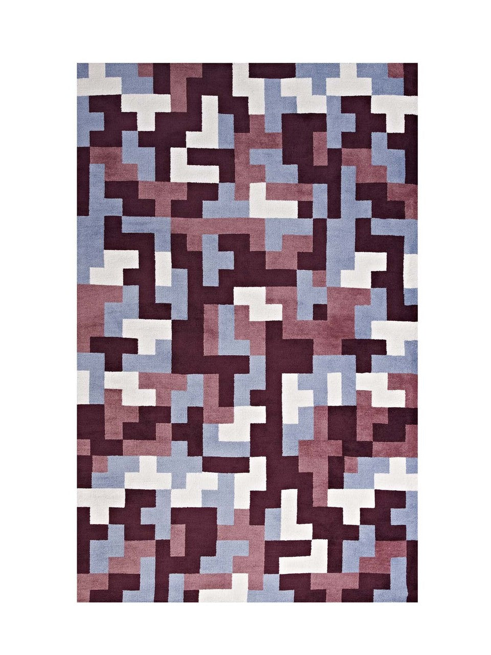 Andela Interlocking Block Mosaic 8x10 Area Rug, Fabric, Multi Red 14787