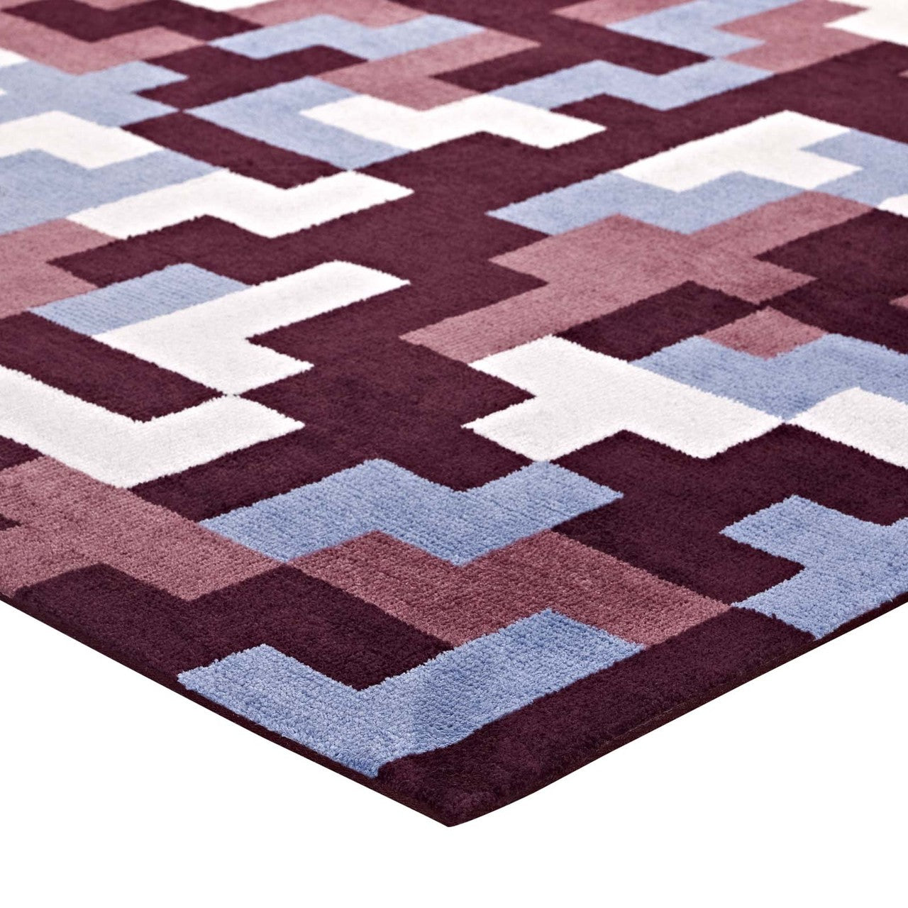 Andela Interlocking Block Mosaic 8x10 Area Rug, Fabric, Multi Red 14787