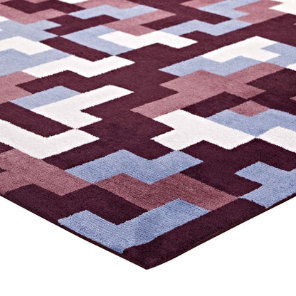 Andela Interlocking Block Mosaic 8x10 Area Rug, Fabric, Multi Red 14787