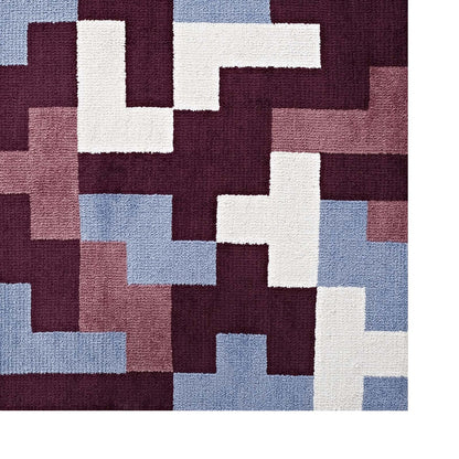 Andela Interlocking Block Mosaic 8x10 Area Rug, Fabric, Multi Red 14787