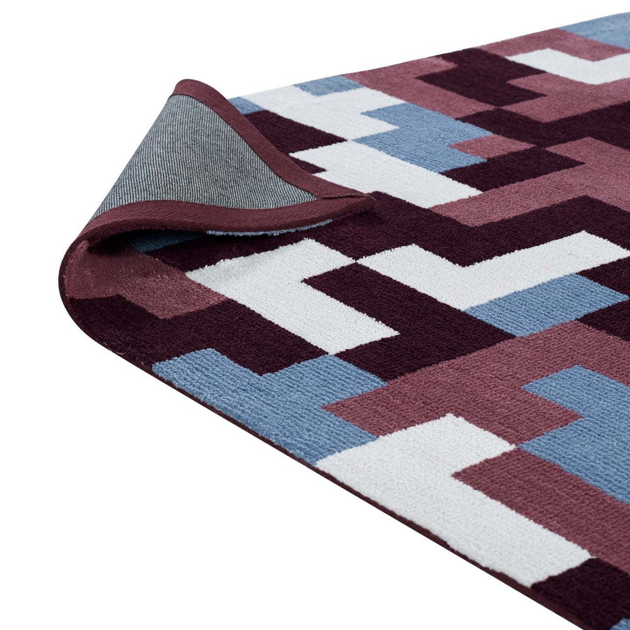 Andela Interlocking Block Mosaic 8x10 Area Rug, Fabric, Multi Red 14787