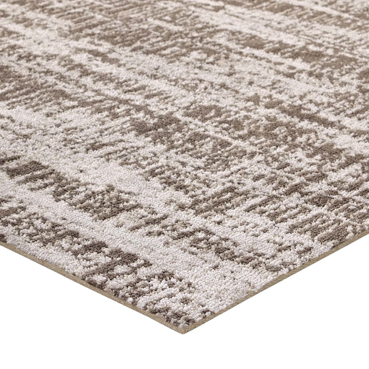 Darja Distressed Rustic Modern 8x10 Area Rug, Fabric, Multi Brown Tan 14791