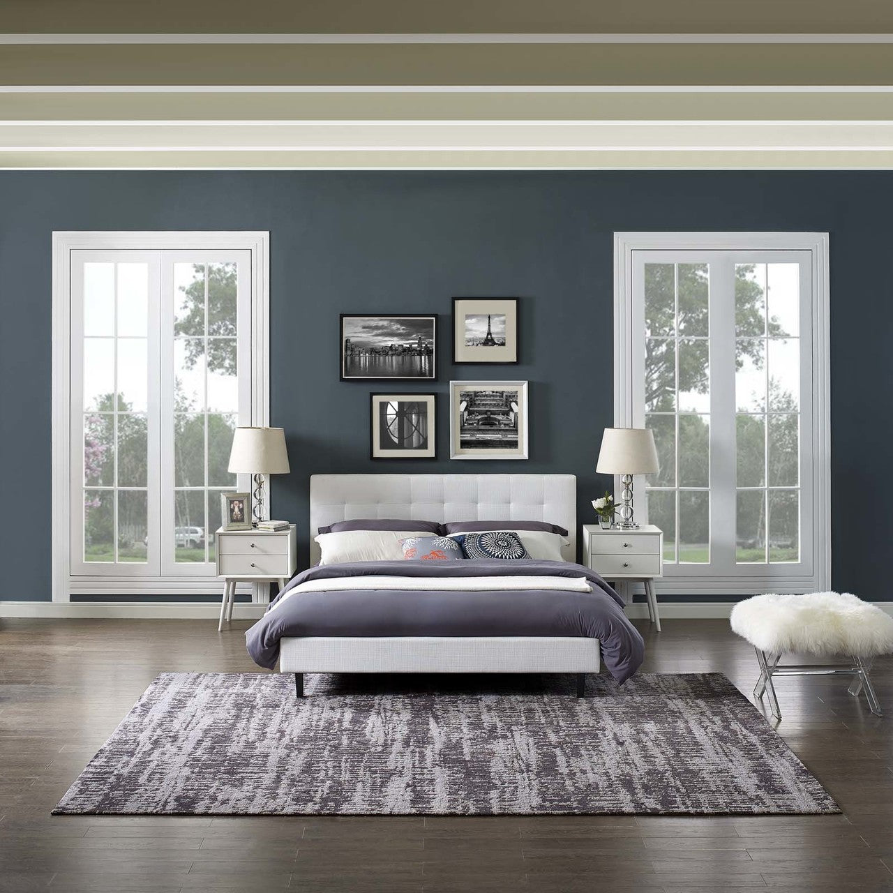 Darja Distressed Rustic Modern 8x10 Area Rug, Fabric, Multi Grey Gray 14793