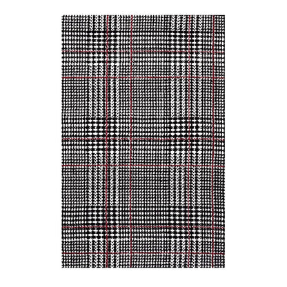 Kaja Abstract Plaid 5x8 Area Rug, Fabric, Multi Black 14794