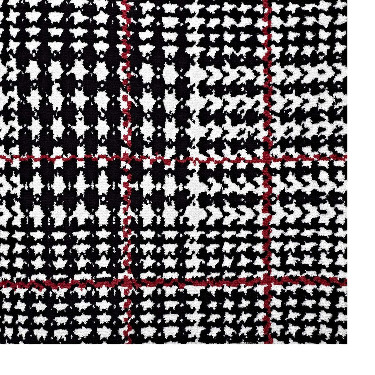 Kaja Abstract Plaid 5x8 Area Rug, Fabric, Multi Black 14794