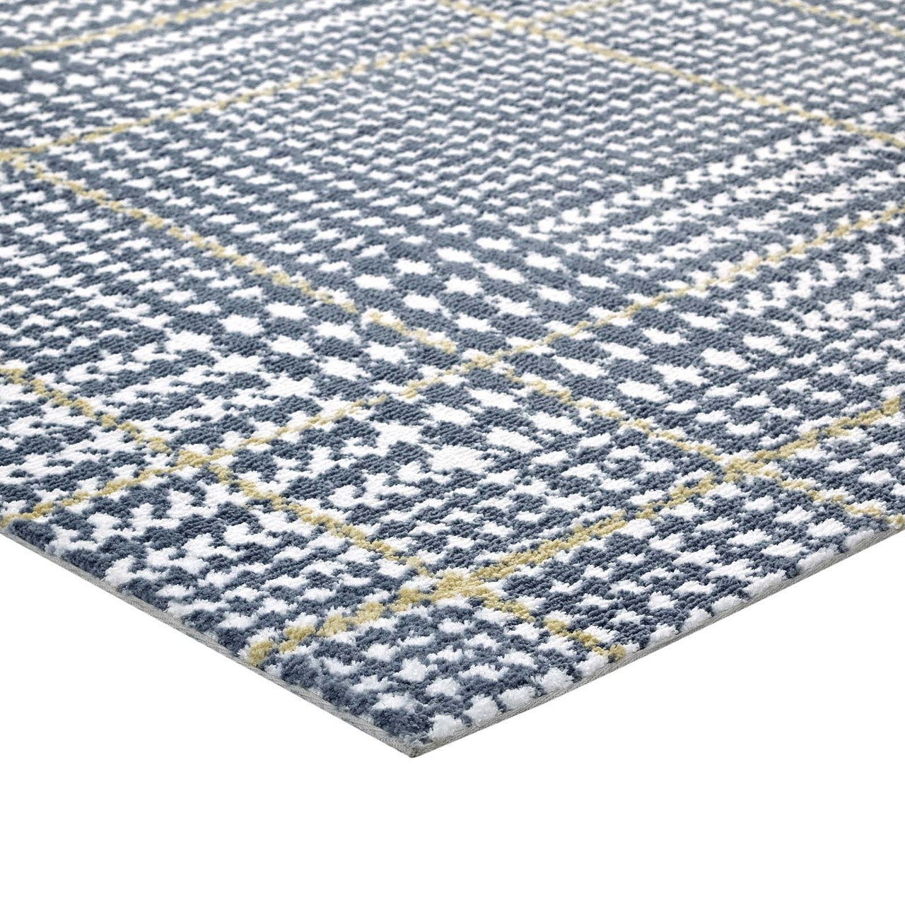 Kaja Abstract Plaid 8x10 Area Rug, Fabric, Multi Blue 14799