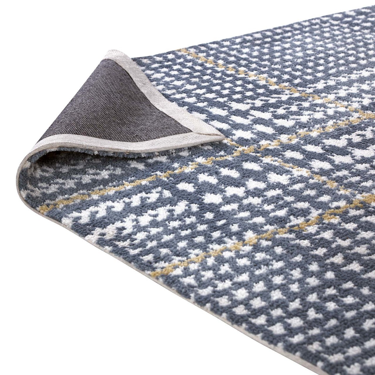 Kaja Abstract Plaid 8x10 Area Rug, Fabric, Multi Blue 14799