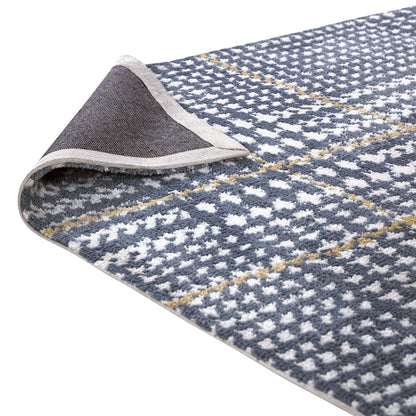 Kaja Abstract Plaid 8x10 Area Rug, Fabric, Multi Blue 14799