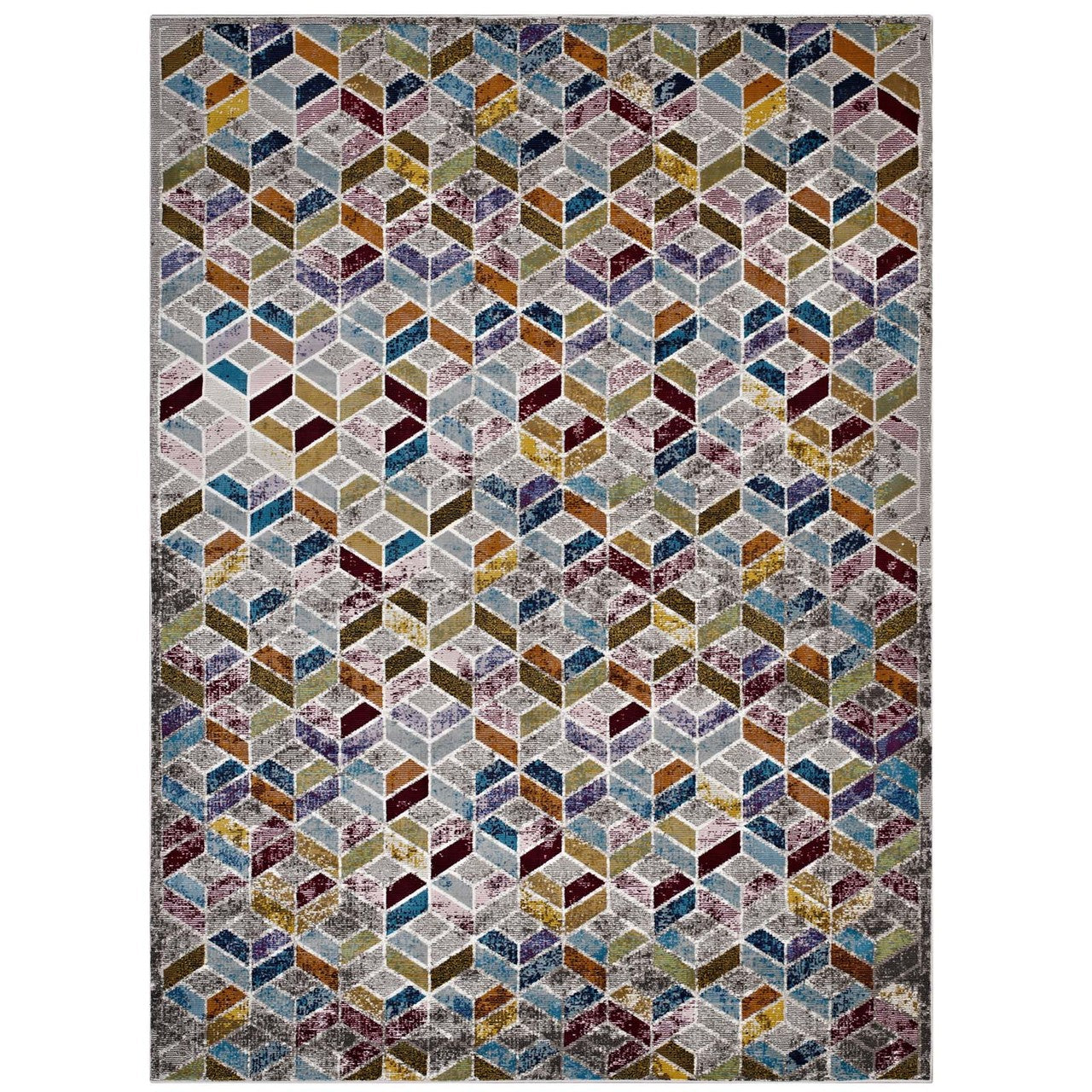 Laleh Geometric Mosaic 4x6 Area Rug, Fabric, Multi Colorful 14800