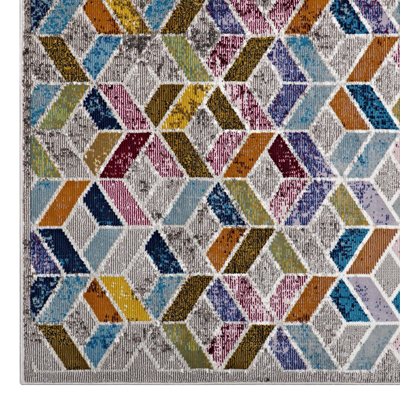 Laleh Geometric Mosaic 4x6 Area Rug, Fabric, Multi Colorful 14800