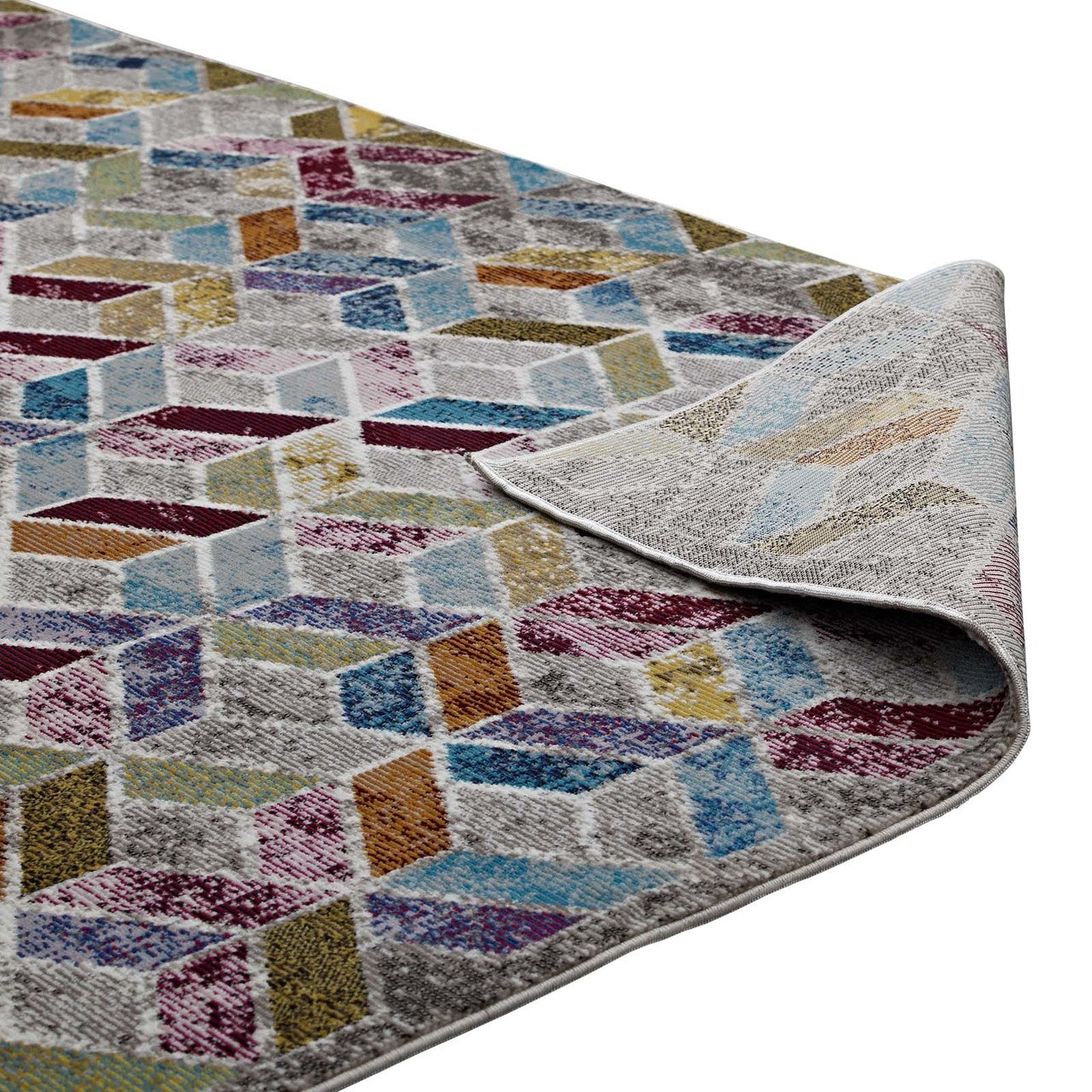 Laleh Geometric Mosaic 4x6 Area Rug, Fabric, Multi Colorful 14800