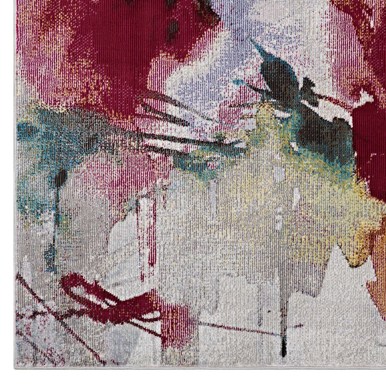 Blume Abstract Floral 4x6 Area Rug, Fabric, Multi Colorful 14806
