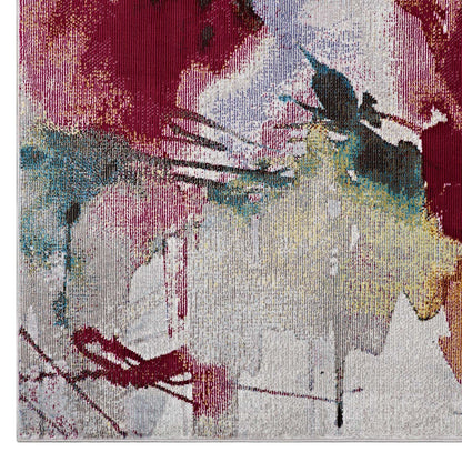 Blume Abstract Floral 8x10 Area Rug, Fabric, Multi Colorful 14808
