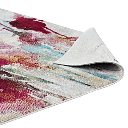 Blume Abstract Floral 8x10 Area Rug, Fabric, Multi Colorful 14808