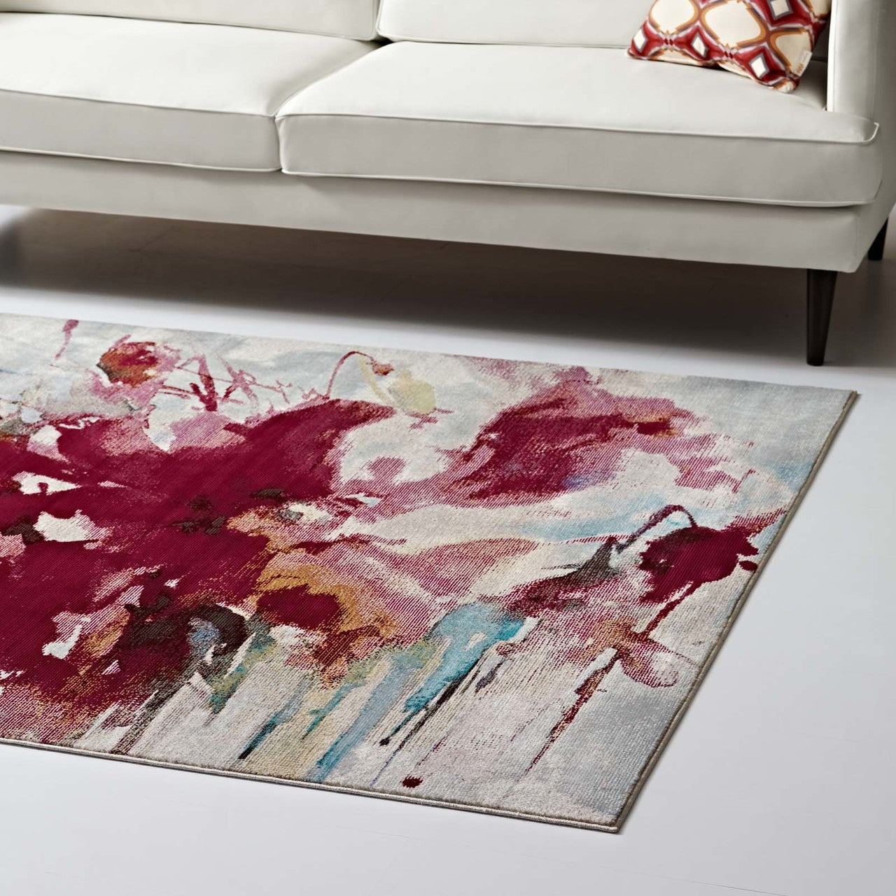 Blume Abstract Floral 8x10 Area Rug, Fabric, Multi Colorful 14808