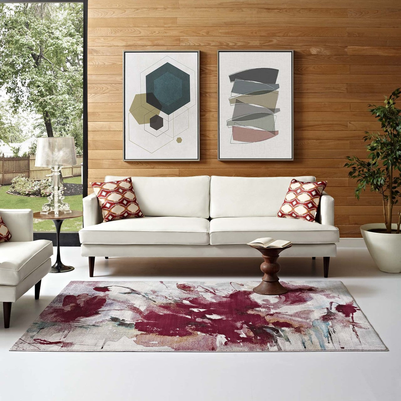 Blume Abstract Floral 8x10 Area Rug, Fabric, Multi Colorful 14808