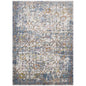 Minu Distressed Floral Lattice 8x10 Area Rug, Fabric,  Multi Blue 14814