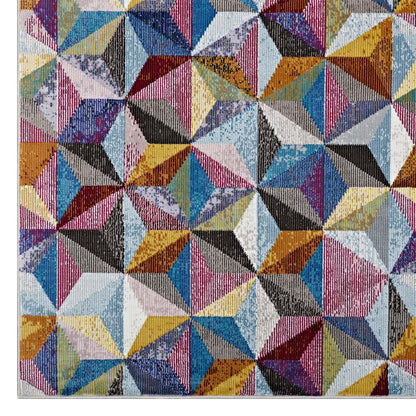 Arisa Geometric Hexagon Mosaic 4x6
 Area Rug, Fabric, Multi Colorful 14821