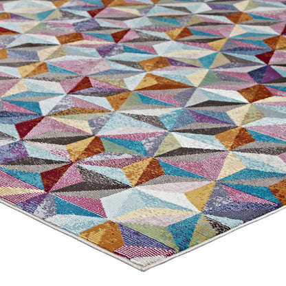 Arisa Geometric Hexagon Mosaic 4x6
 Area Rug, Fabric, Multi Colorful 14821