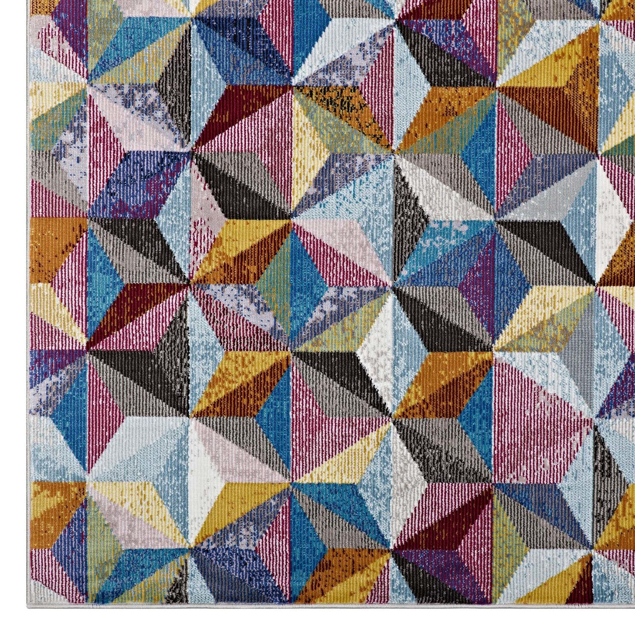 Arisa Geometric Hexagon Mosaic 5x8 Area Rug, Fabric, Multi Colorful 14822