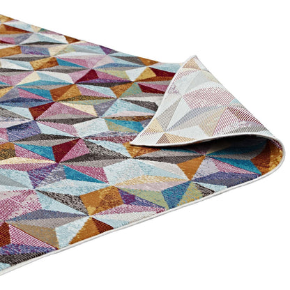 Arisa Geometric Hexagon Mosaic 5x8 Area Rug, Fabric, Multi Colorful 14822