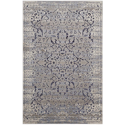 Margarida Distressed Vintage Turkish 5x8 Area Rug, Fabric,  Multi Blue 14829