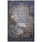 Kalene Distressed Vintage Turkish 5X8 Area Rug, Fabric,  Multi Blue 14835