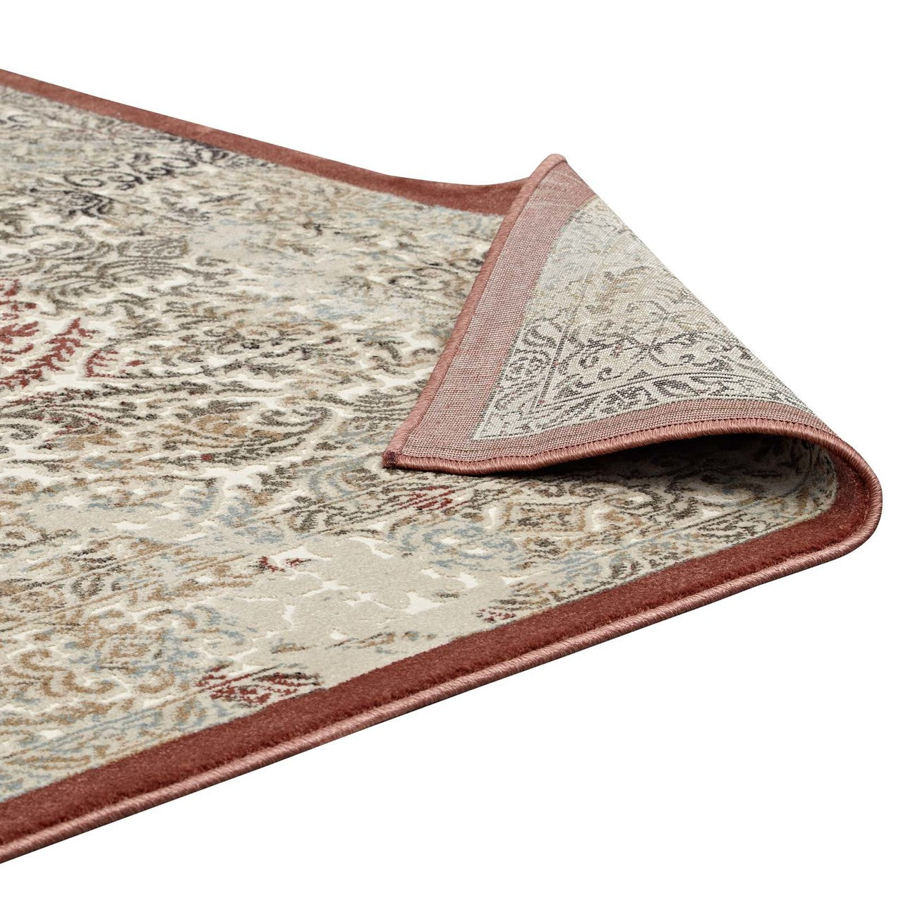 Hester Ornate Turkish 5x8 Vintage Area Rug, Fabric,  Brown Tan 14839