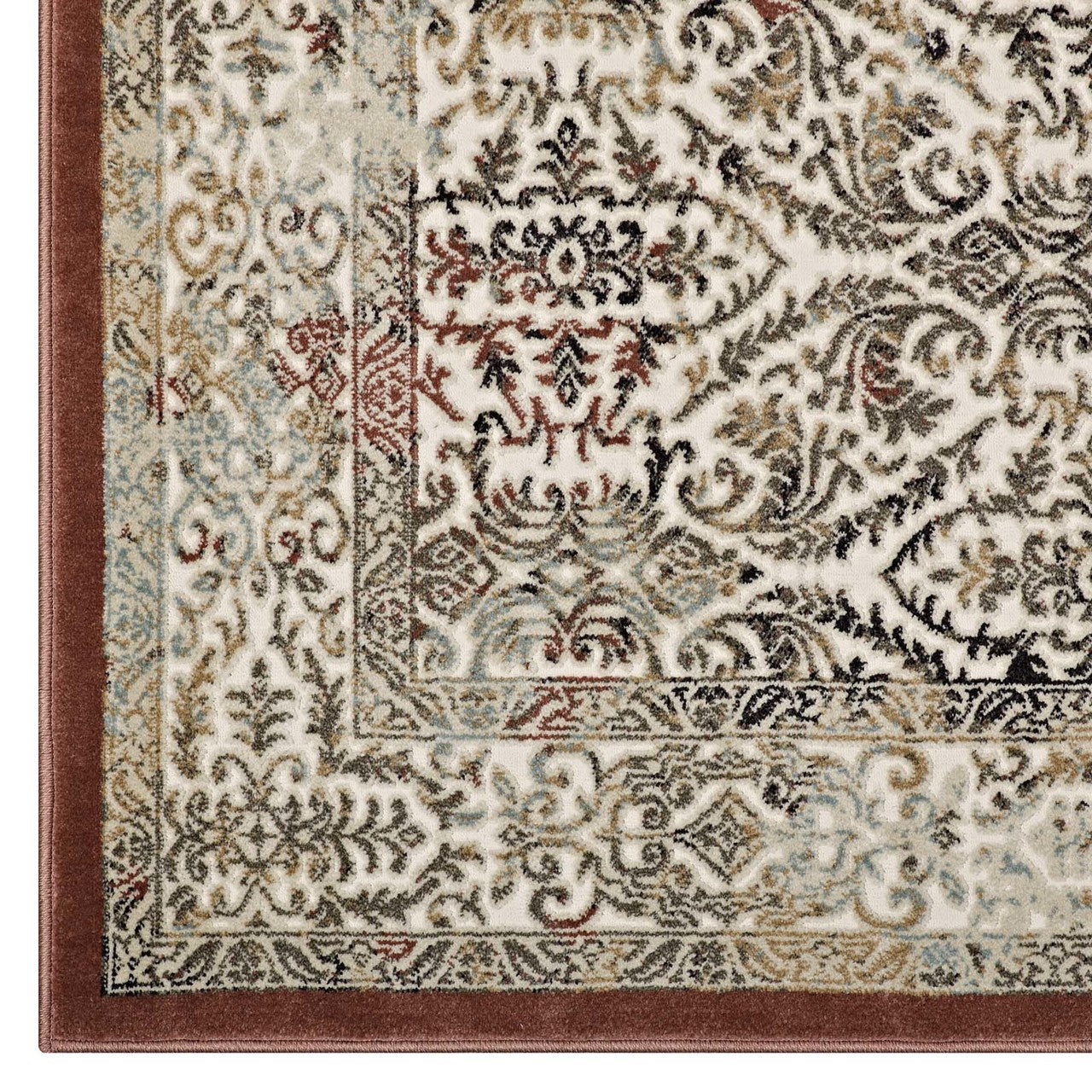 Hester Ornate Turkish 8x10 Vintage Area Rug, Fabric,  Brown Tan 14840