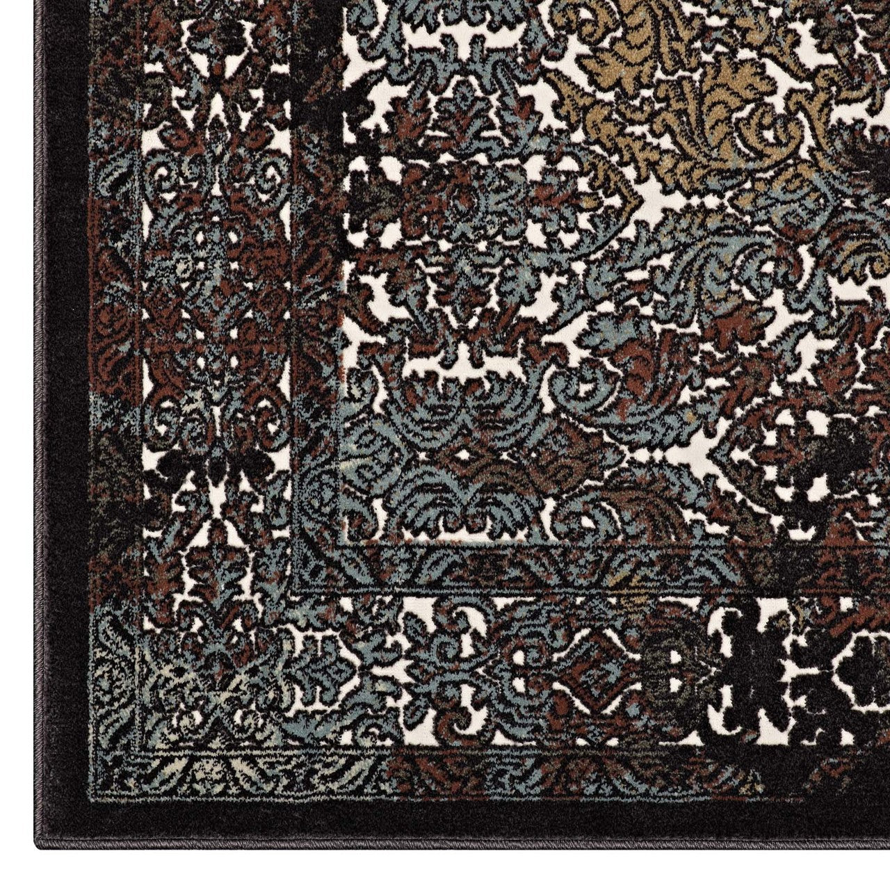 Westia Ornate Turkish 5x8 Vintage Area Rug, Fabric,  Multi Brown 14841