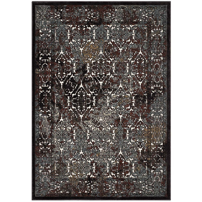 Westia Ornate Turkish 8x10 Vintage Area Rug, Fabric,  Multi Brown 14842